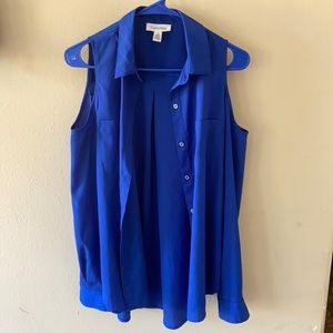 Calvin Klein. Off the shoulder. Button down